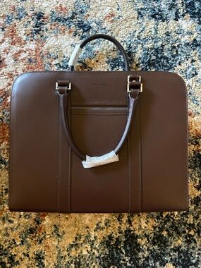 Authentic Carl Friedrik Palissy Double Briefcase- Chocolate [Open Box]
